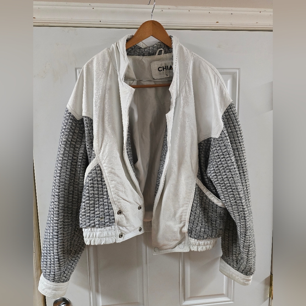 Chia retro leather jacket